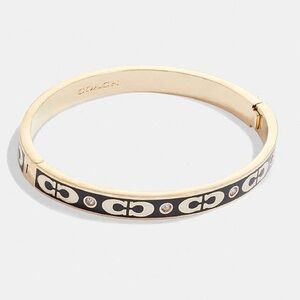 Coach Signature Enamel Hinged Bangle $98